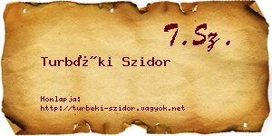 Turbéki Szidor névjegykártya